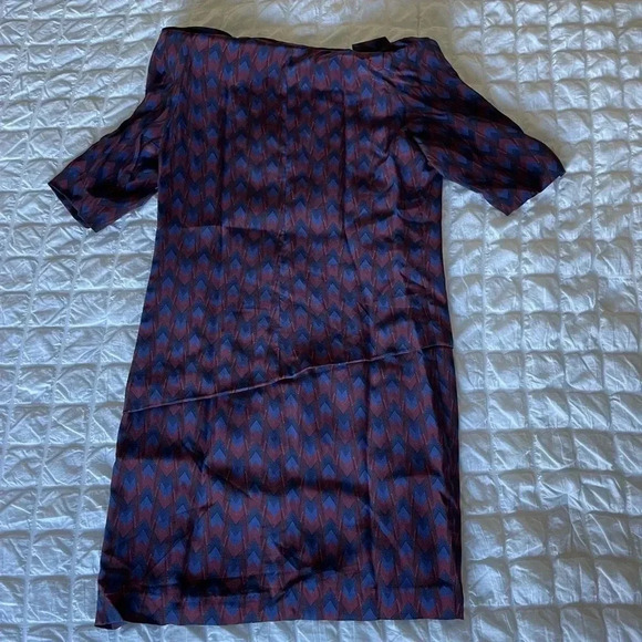 Maje silk printed shoulder pad mini dress - Picture 9 of 11